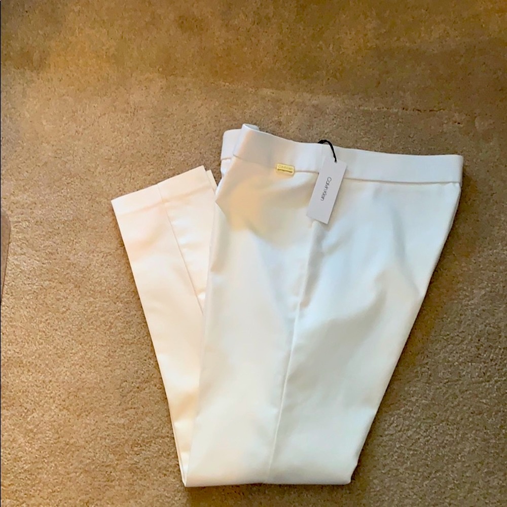 Calvin Klein Stretch Twill Slim Leg Ankle Pants